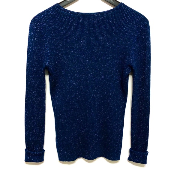 ALFRED SUNG Sparkly Navy Cardigan | Size M - Picture 2 of 15